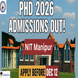 NIT Manipur Begins PhD Admissions 2026; Apply Till December 12 @nitmanipur.ac.in